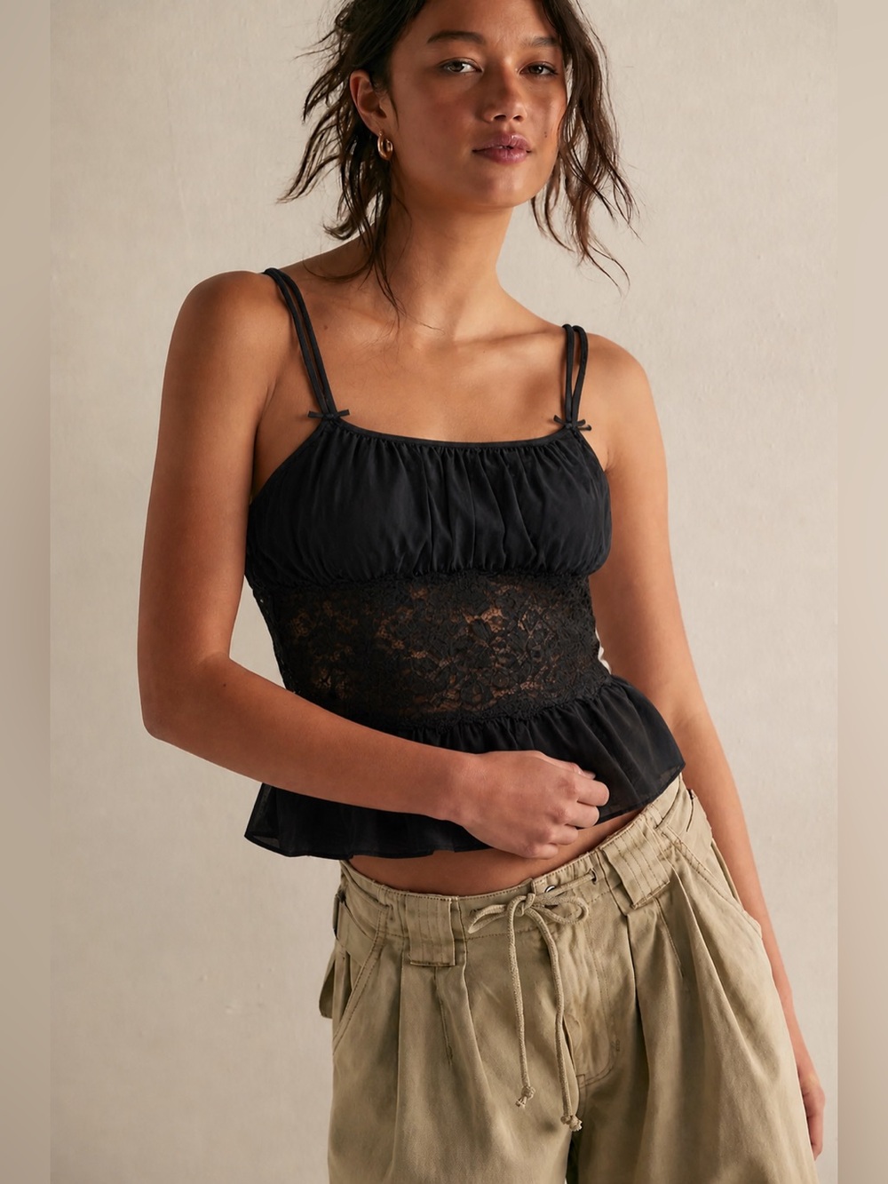 Vintage Cabernet Cami Womens M Black Lace Whimsigoth